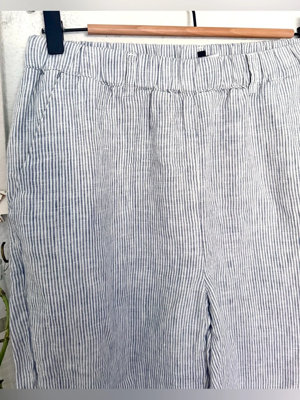 Quince 100% European Linen Pants Striped Size M Coastal